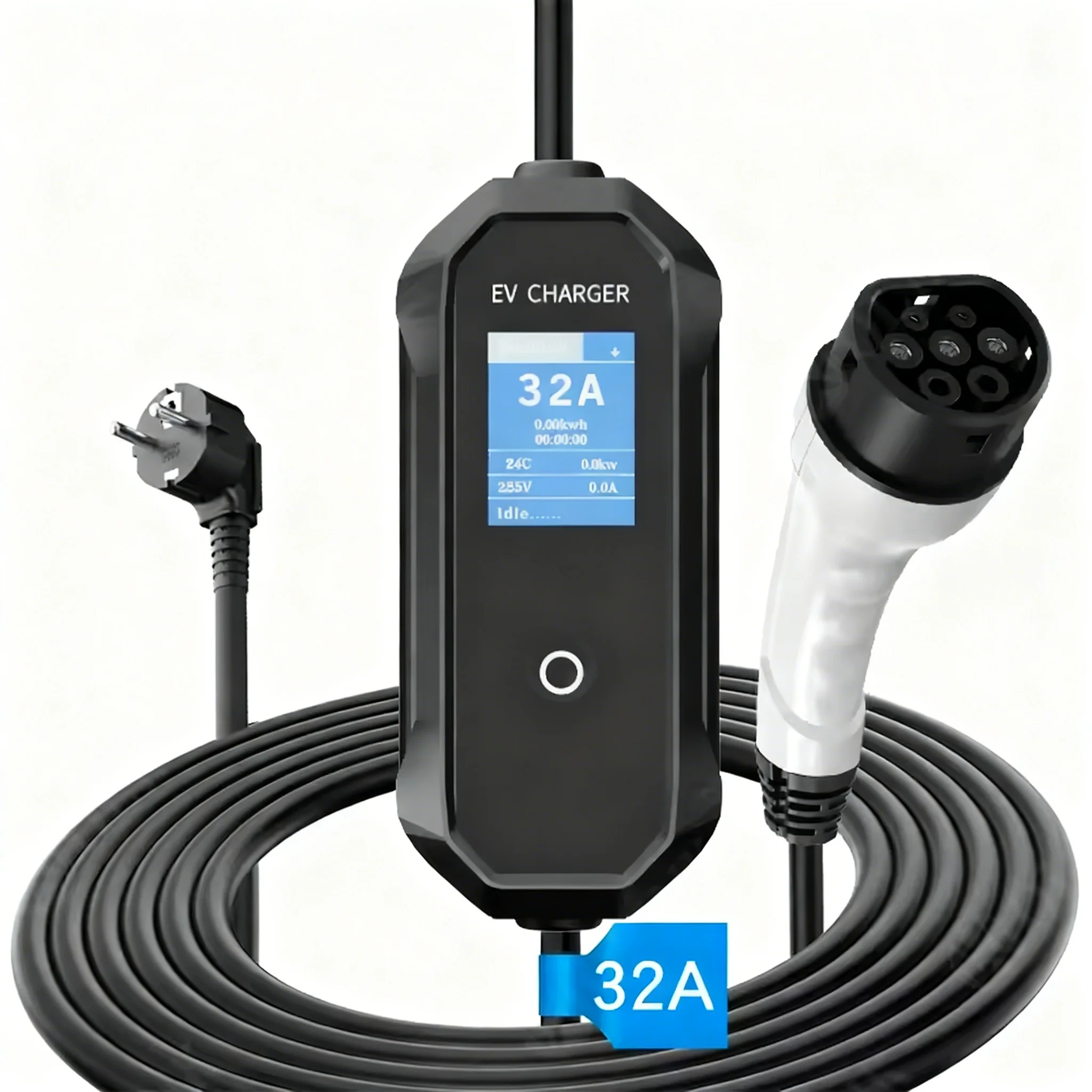 

DJE 32A 7.4KW Portable Electric Car Charger Type2 Industrial Plug Fast Charging For Electric Vehicles Home Use