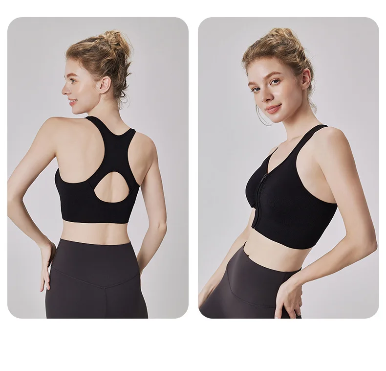 CZGUKE Damen Sport-BH mit Reißverschluss, Plus Size, stoßfester BH, Damen Yoga-Lauf-Fitness-BH, Damen-Unterwäsche – Detail 23