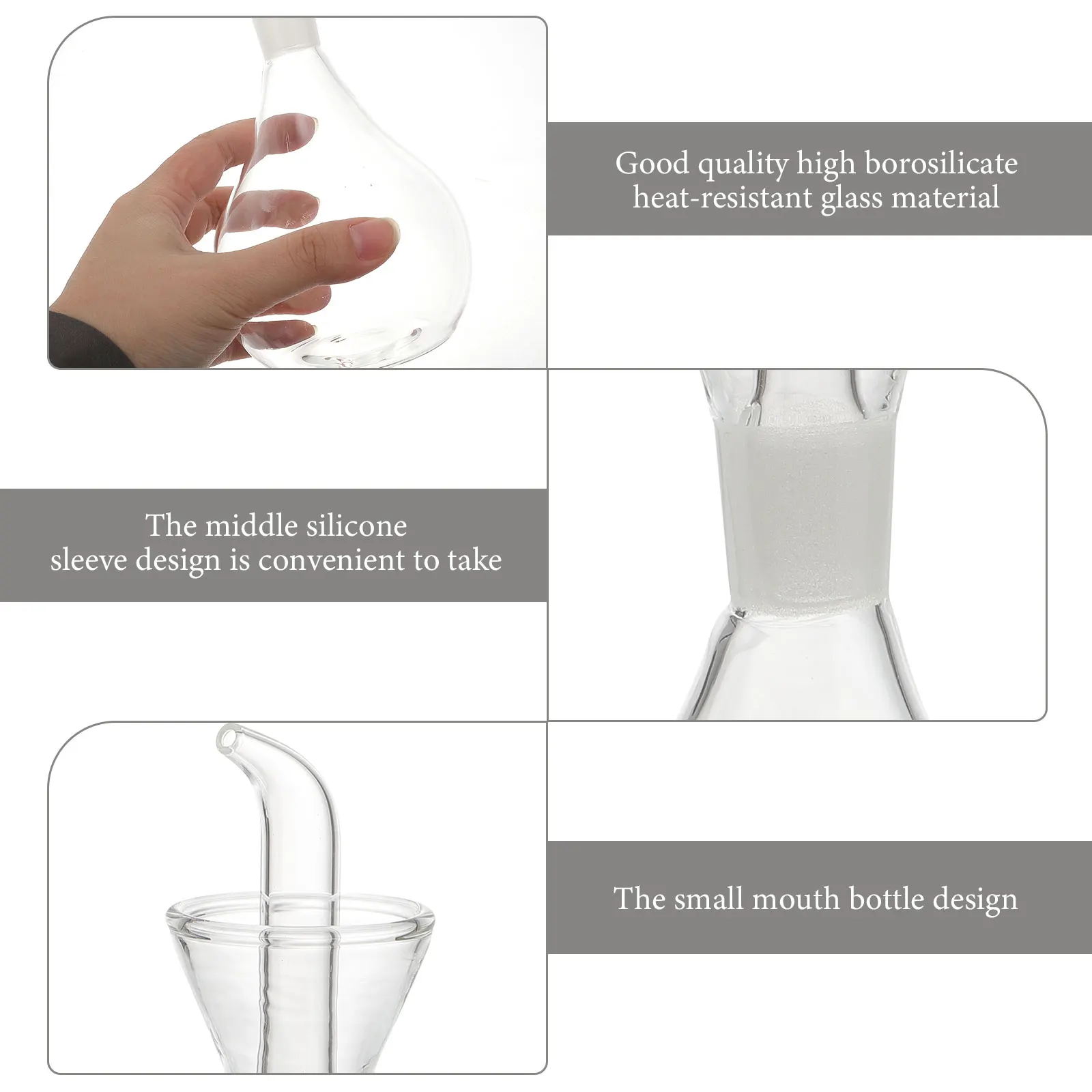 

1Pcs Glass Sauce Bottle No Smell Safe Use Strong Condiment Pot Practical Oil Storage Vinegar Dispenser Oil Dispenser
