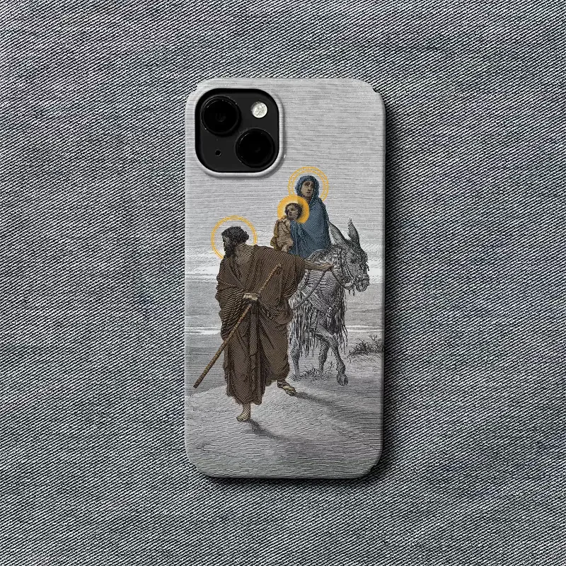 فن ديني عتيق يظهر رحلة العائلة المقدسة جراب هاتف آيفون 17 16 15 14 11 12 13 Pro Max Air Plus غطاء خلفي