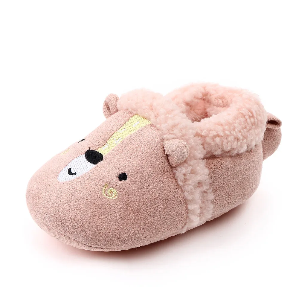 Baby Shoes Adorable Infant Slippers Toddler Baby Boy Girl Knit Crib Shoes Cute Cartoon Anti-slip Prewalker Baby Slippers