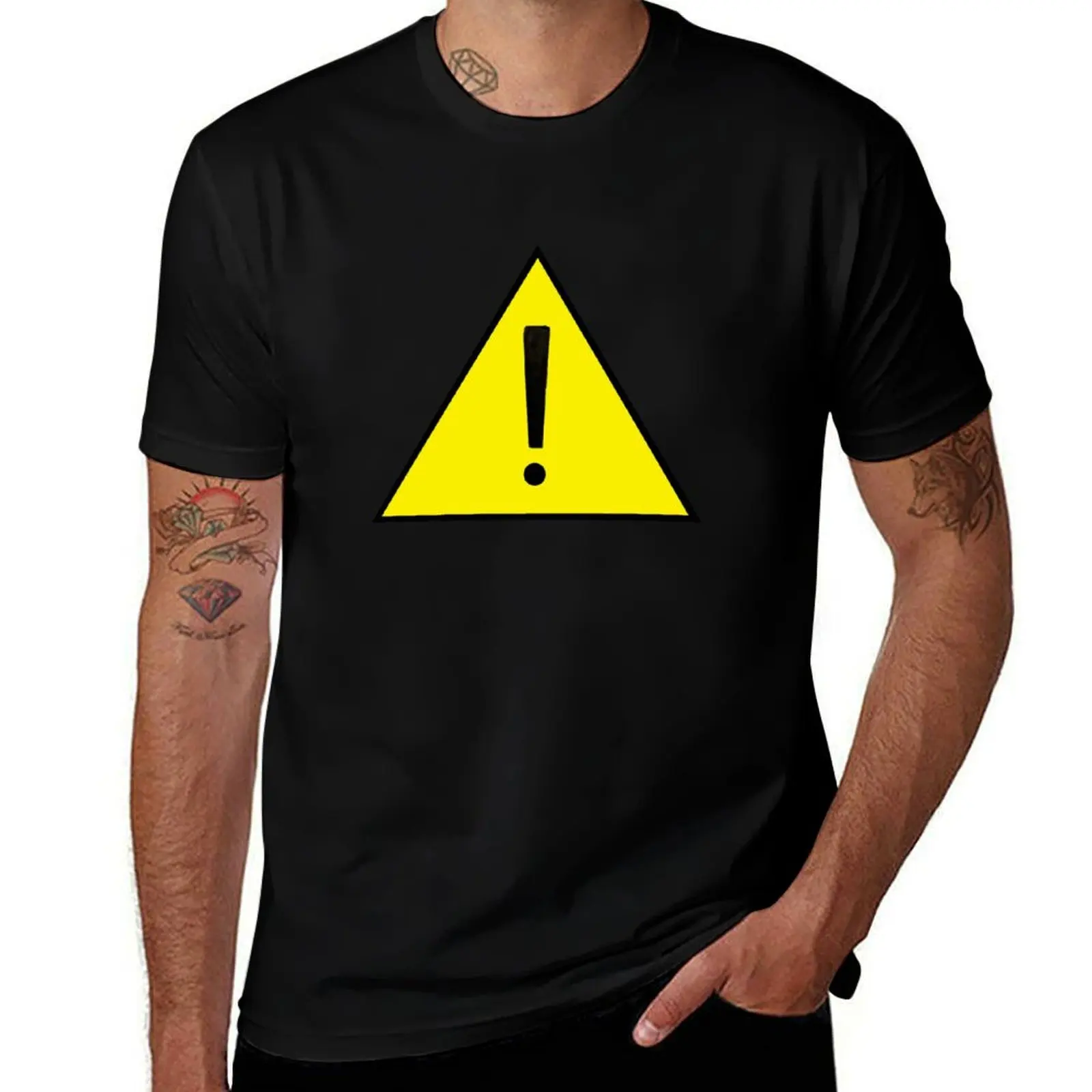 

Warning Sign T-Shirt tops kawaii clothes cotton graphic tees Personalized t-shirt mens graphic t-shirts hip hop