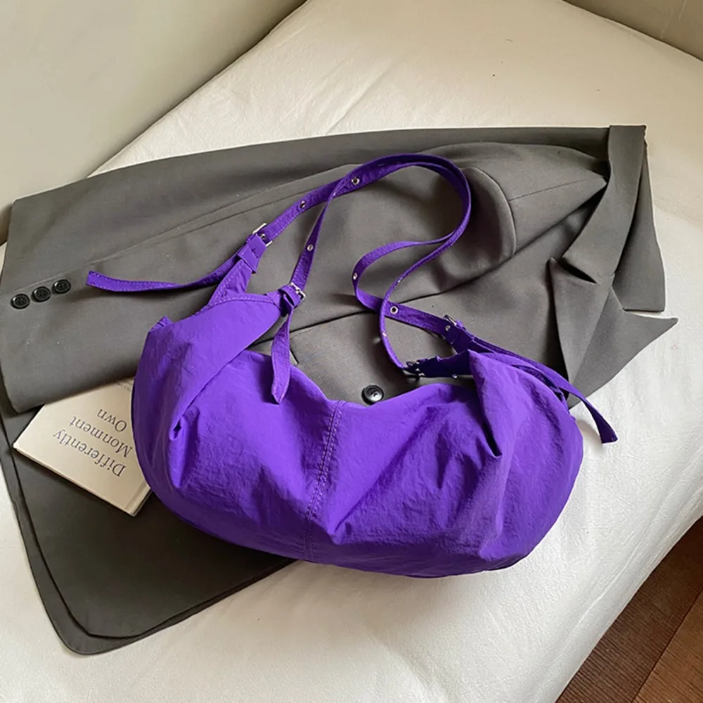 

Sweet Korean Style Nylon Shoulder Bag Lightweight Canvas Nylon Crossbody Bag Large Capacity Lazy Style Dumpling Bag Daily