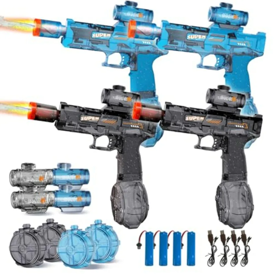 

Outdoor summer pool beach party water gun set for adults and kids: leak-proof rechargeable electric squirt pistol with spray so