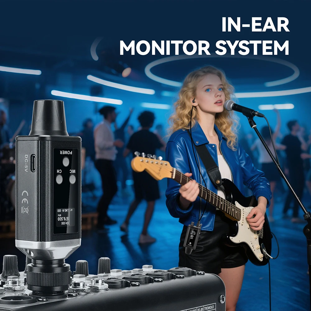 LMBGM A9 Mono UHF Drahtloses In-Ear-Monitoring-System mit 1 Kanal und langer Akkulaufzeit, geeignet für Bühnen und Tonstudios. – Detail 2