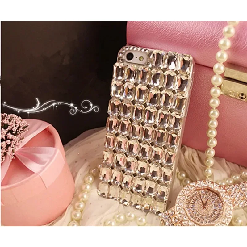 Luxury Glitter Bling Rhinestones Diamond Soft Phone Case for Samsung, S10, S20, S21, S22, S23, S24 Ultra Plus, Note 8, 9, 10, 20