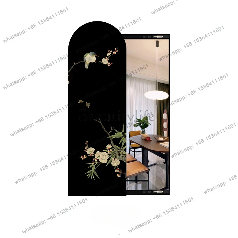 Flower Kit Mirror Rectangle Modern Hall CoveringHallway Girly Bedroom Mirror Wall Apartment Hanging Espejos De Piso Home Decor