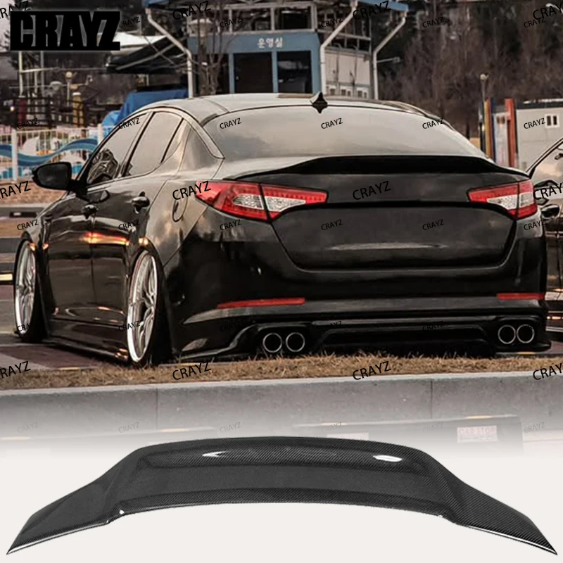 

For Kia K5 / Optima Spoiler 2011 2012 2013 ABS/Unpainted Glossy Black Carbon Fiber Look Rear Wing R - Type Spoiler Accessories