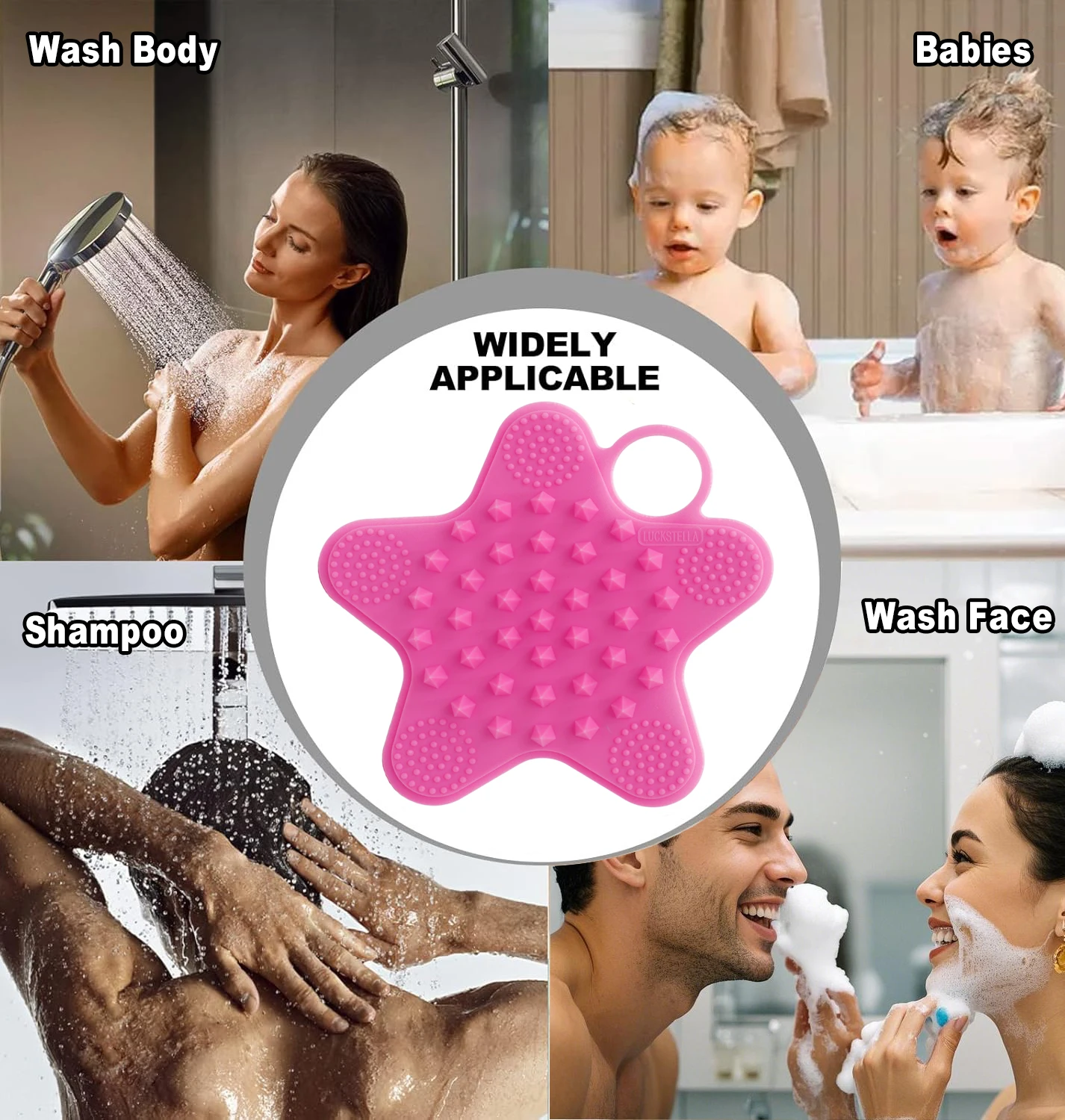 Change color when exposed to heat Silicone Shampoo Scalp Hair Brush Massager Head Body Scalp Massage Brush