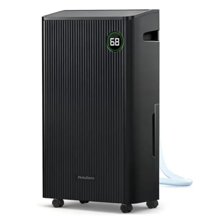 

Умный бесшумный осушитель воздуха 80 пинт для подвала, ванной, спальни, дома, черный, с дренажным шлангом, автоматической разморозкой, интеллектуальным контролем влажности