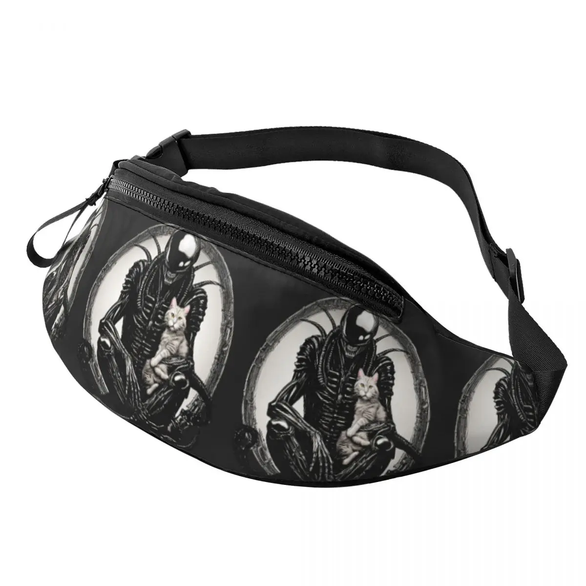 

Xenomorph And A Cat Waist Bag for Women Men Crossbody Fanny Pack Running Phone Money Pouch