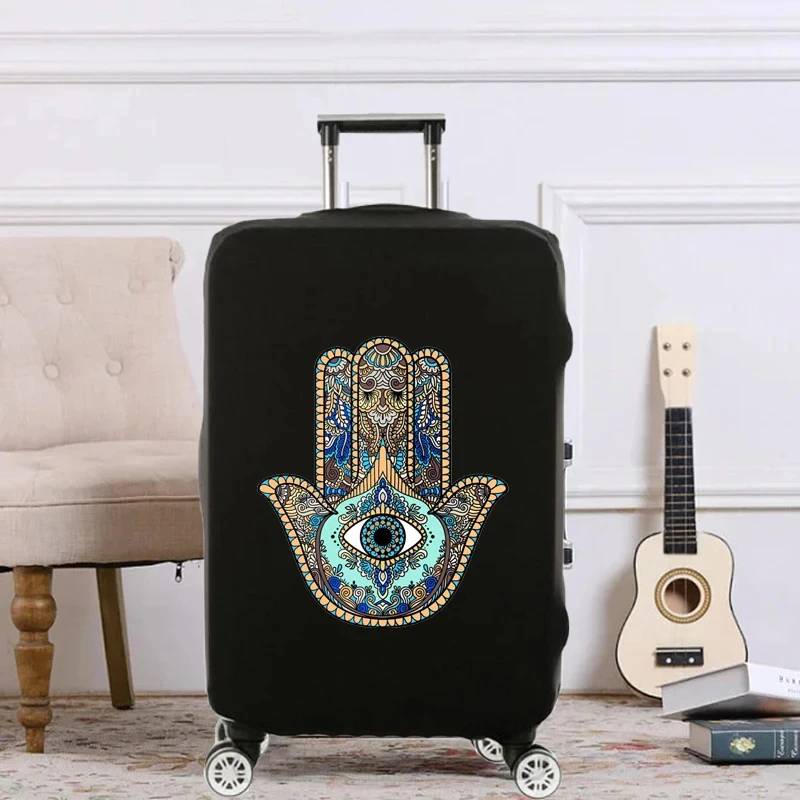 

Travel Bag Protector Accessory Hand of Fatima Pattern Luggage Cover Fits 18"-28" Luggage Cover Travel Accessory Luggage Cover