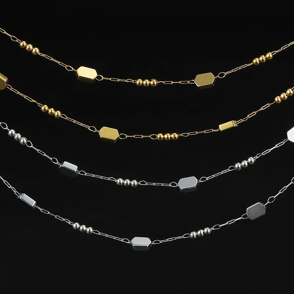 

1Meter/Lot 4*6mm Stainless Steel Hexagon Shape Charms Beads Chains for DIY Necklace Bracelets Jewelry Making Accessories