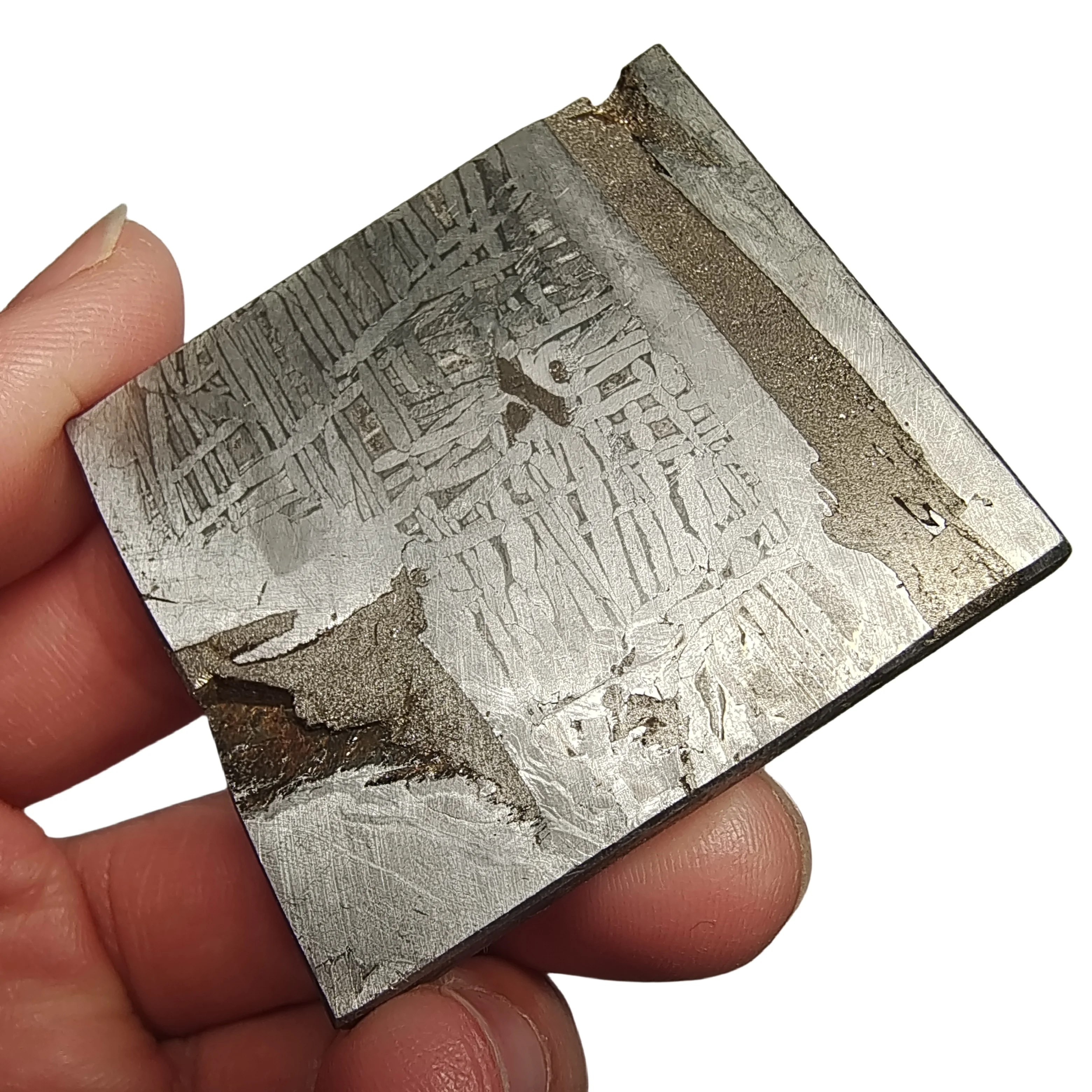 

60.4g Muonionalusta meteorite slice Natural iron meteorite material specimen Meteorite slice Collection -TC582