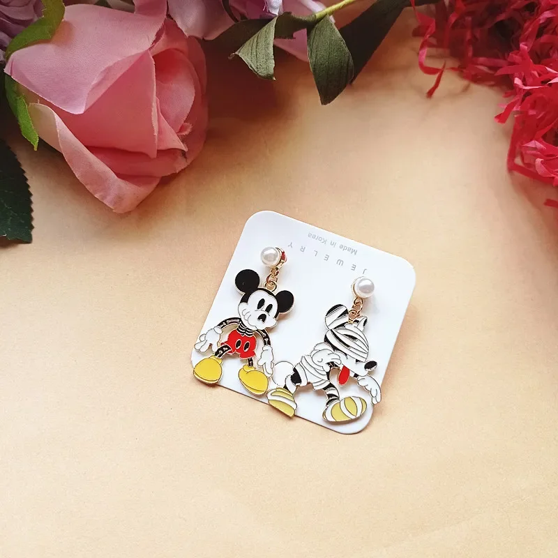 Disney Cartoon Anime Mickey Mouse Ohrringe Legierung Halloween Mode Accessoires Kawaii Ohr stecker Mädchen Schmuck Geburtstags geschenke