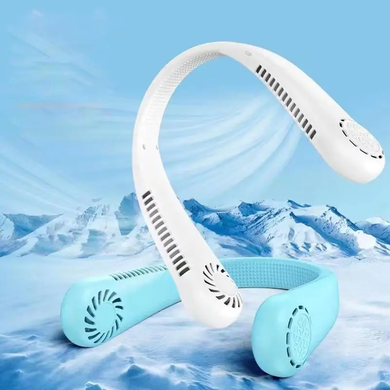 Ventilador con cordón, ventilador de refrigeración para el cuello, salida de aire de 360 grados, dispositivo de refrigeración Personal portátil, 3 velocidades ajustables para Picnic, viajes y senderismo