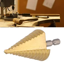 5-35mm Spiral Fluted Drill Bits High Speed Steel Titanium Coated Step Drill Bits Metal Wood Hole Cutters Tapered Drill Tools