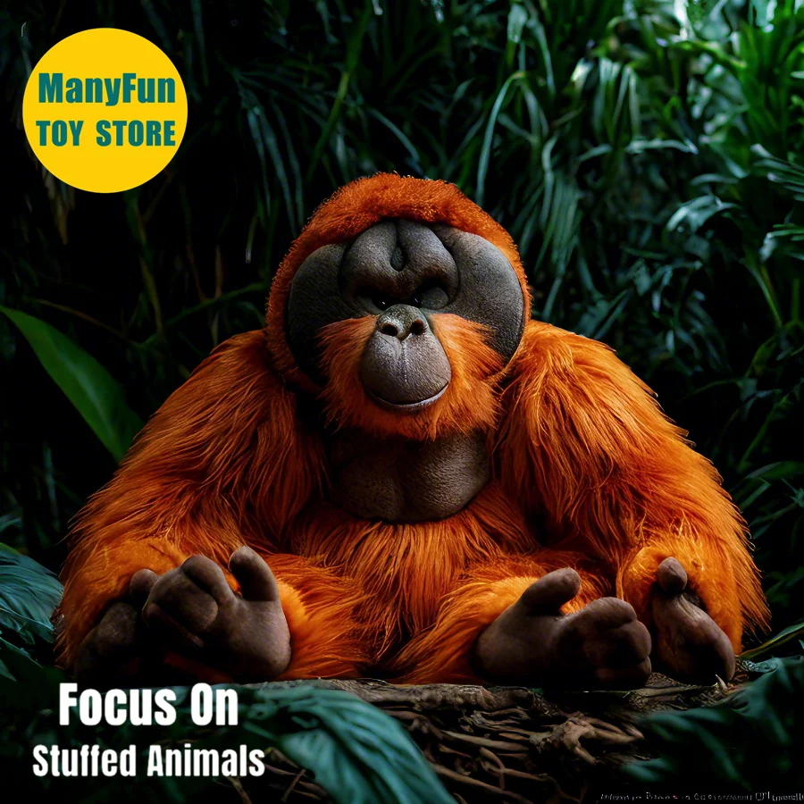 Orangutan Ape High Fidelity Anime Cute Plushie Red Gorilla Plush Toys Lifelike Animals Simulation Stuffed Doll Kawai Toy Gifts