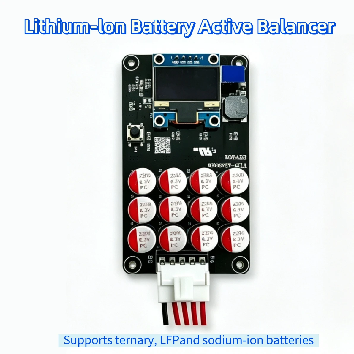 High Current 5A Active Battery Equalizer 3S 4S 12V OLED Screen Capacitor Balancer for Li-ion Lifepo4