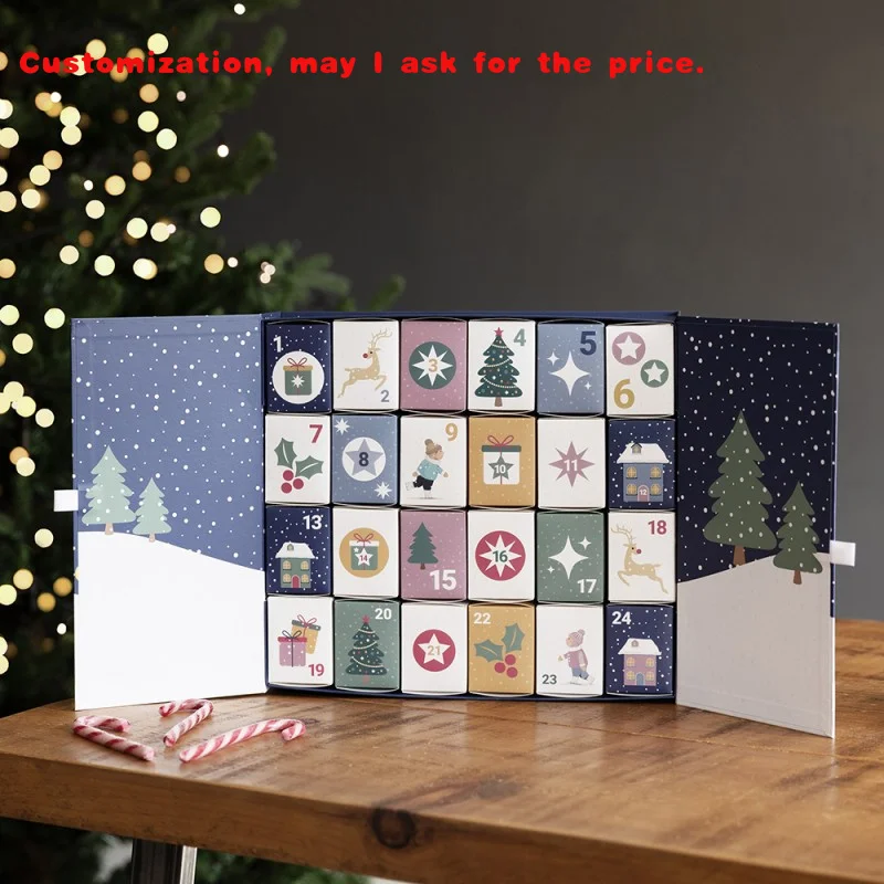 custom.Custom Luxury Paper Advent Calendar Box Kids Personalized Printing Embossing Coating Mystery Packag