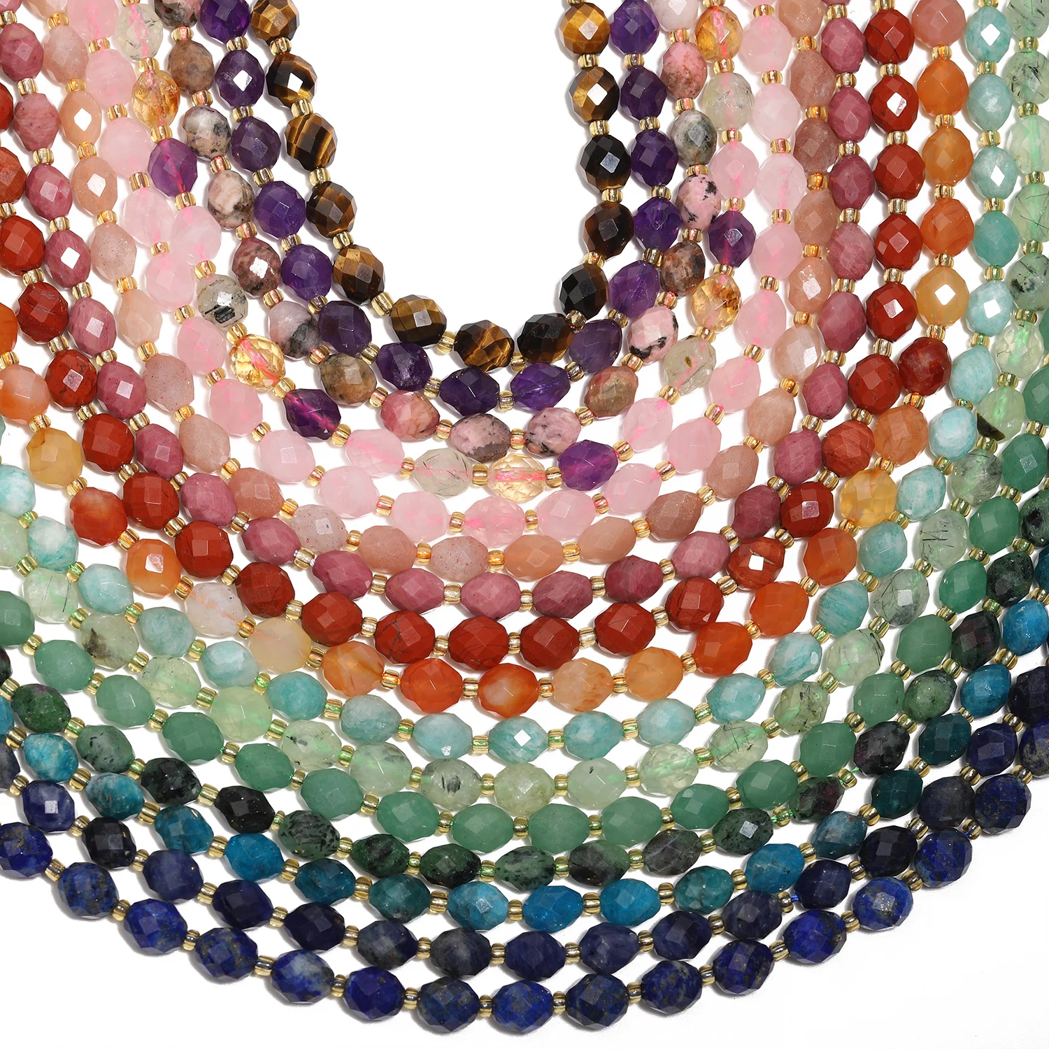 8x7mm AAA Faceted Natural Stone Beads Citrine Apatite Amethyst Quartz Oval Shape Spacer Beads For Jewelry Making DIY Bracelets