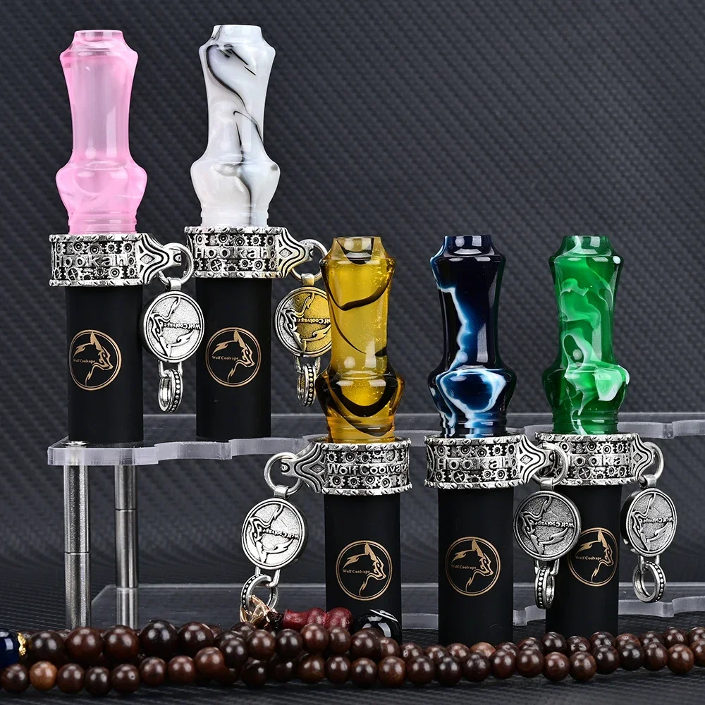 Silicone Resin Hookah Mouth Tips with Hang Rope Strap for Shisha Narguile Water Pipe Accessories