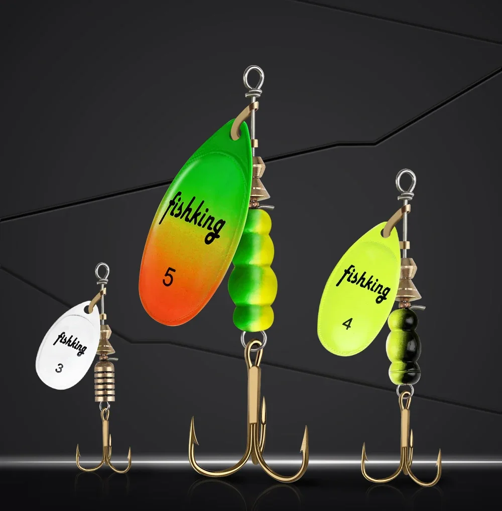 NGB Metall Angeln Köder Spinner Köder 1PCS 3,9g 4,6g 7,4g 10,8g 15g Rotierenden Löffel Köder spinner Mit Drillinge Hecht Köder – Detail 2