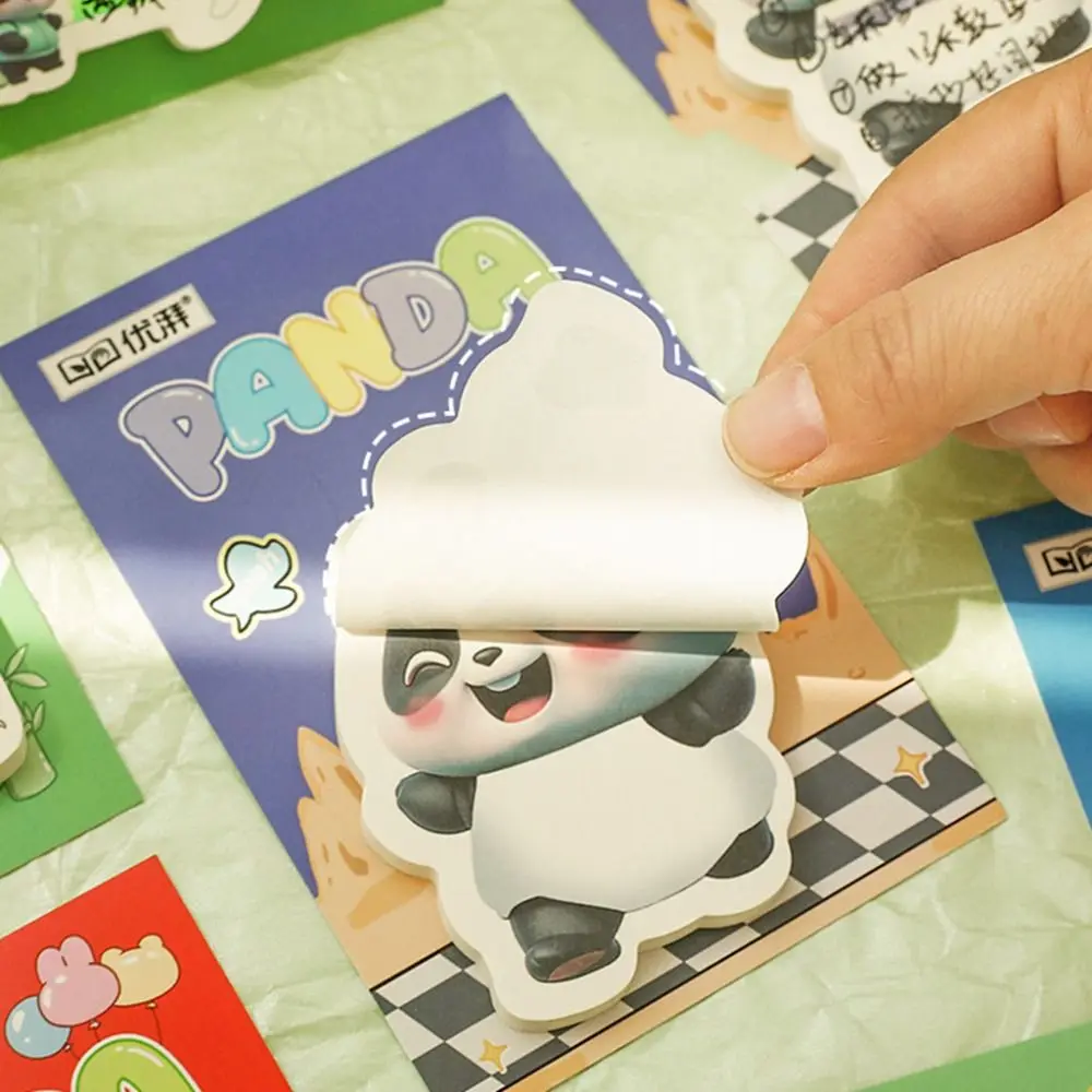 8 pezzi Schede indice 50 fogli Note adesive Panda 4 Modello Note adesive autoadesive addensate Blocco note quadrato rimovibile regalo
