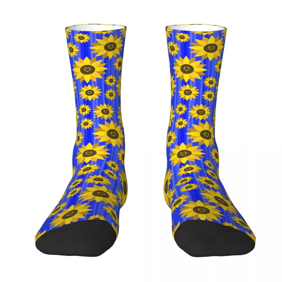 Sunflower Love Stockings Yellow Flowers Print Design Kawaii Socks Spring Non-Slip  Couple Outdoor Sports Warm Soft 