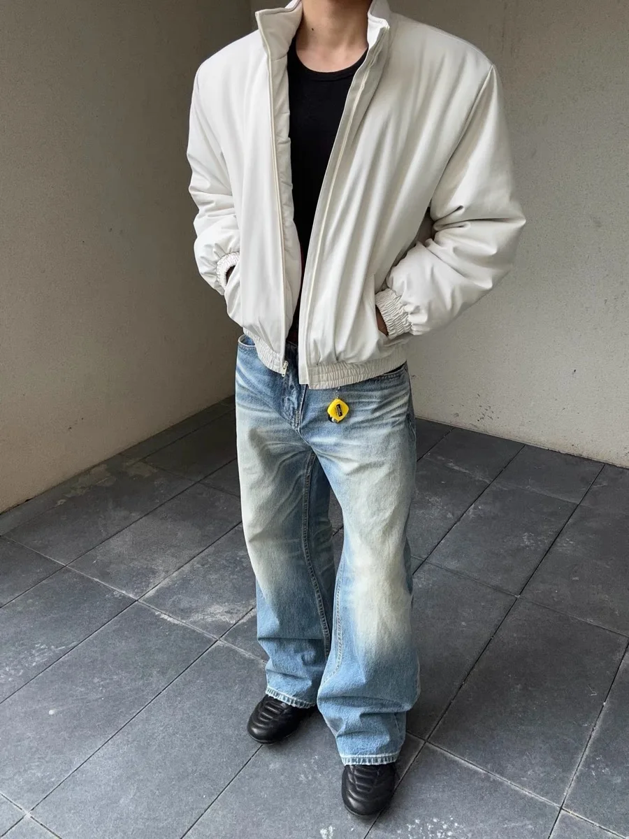 

Американский коврик из хлопка с широким воротником, мужское и женское зимнее повседневное универсальное теплое хлопковое пальто, верхняя одежда