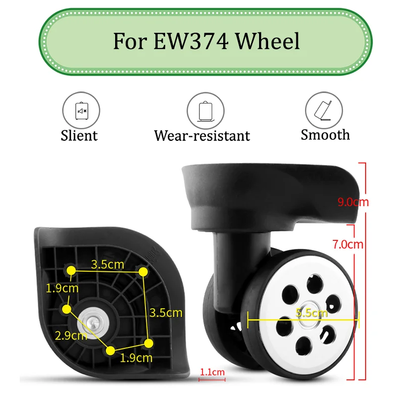 

For EW374 Universal Wheel Replace The Luggage With Quiet Wear-resistant Push-pull Smooth Shock Absorption Replacement Accessory