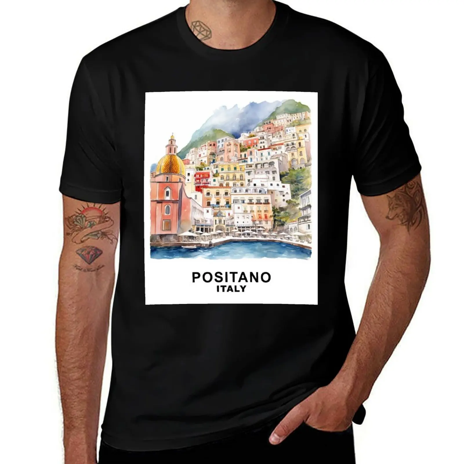 Positano Italy T-Shirt Soft Durable Cotton T-Shirt