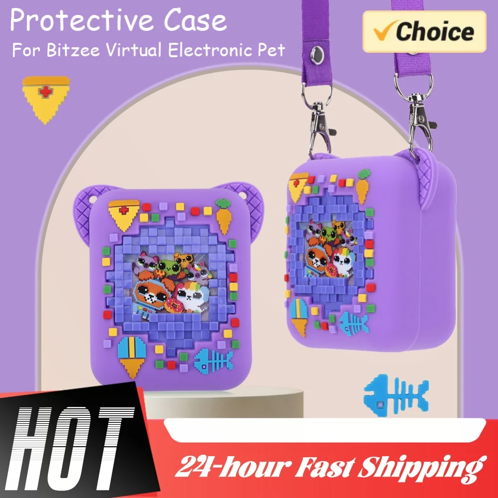 Silicone Protective Skin Sleeve Anti Drop Protective Storage Holder 3D Food Print for Digital Pet Interactive Virtual