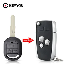 KEYYOU Modified Folding Flip Remote Key Shell For Chevrolet Buick Excelle 2005-2018 HRV 3 Buttons Car Key Shell Cover Case