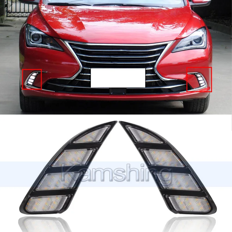 Kamshing 1pair LED Daytime Running Light For Changan Eado 2018-2019 DRL Day Light Foglamp Frame Fog lamp Turn Signal Light