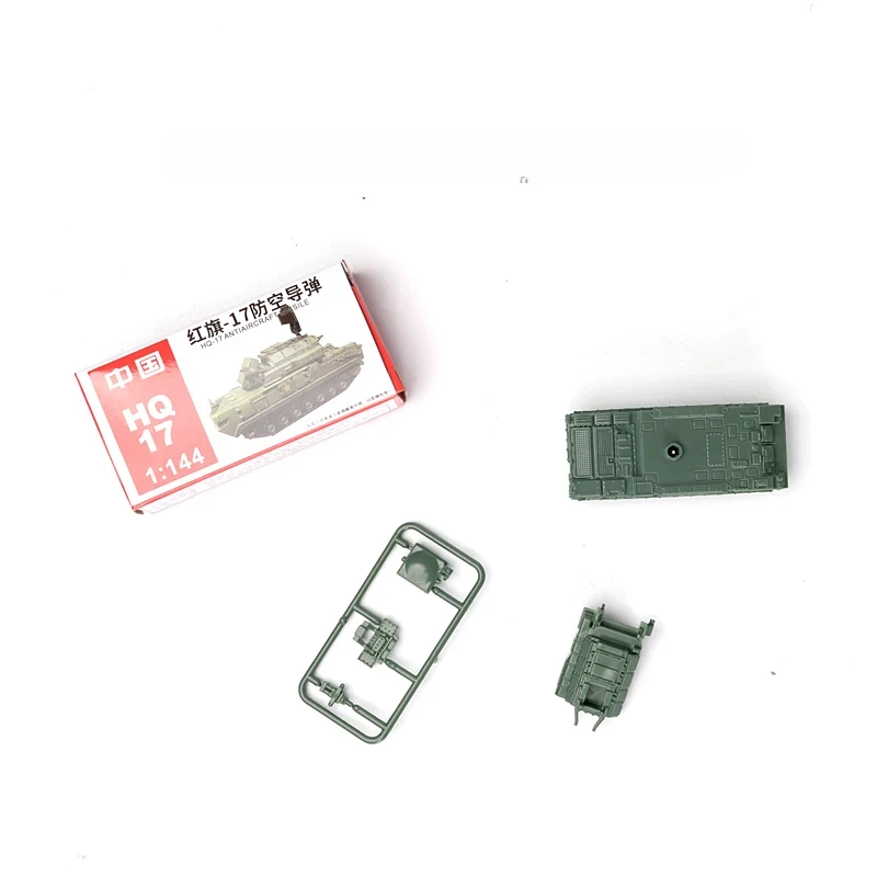 4PCS/Set 1/144 China Red Flag 17 Air Defense Missile CHN-15 Light Tank 4D Assembly Model Sand Table Children Toy