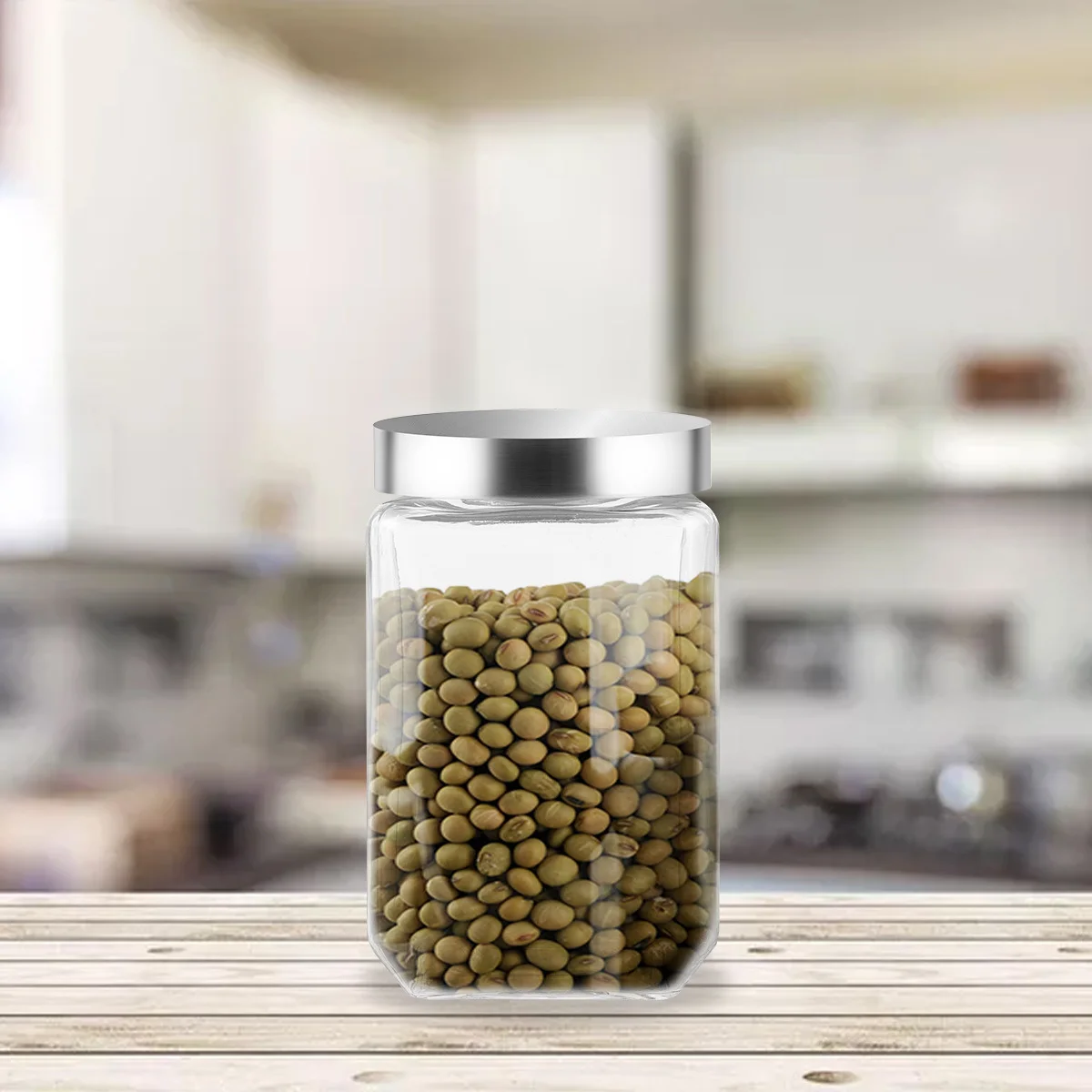 

1500ml Borosilicate Glass Jar Food Storage Container Metal Lid Food Jar Pot Glass Pot Container Tea Storage Holder