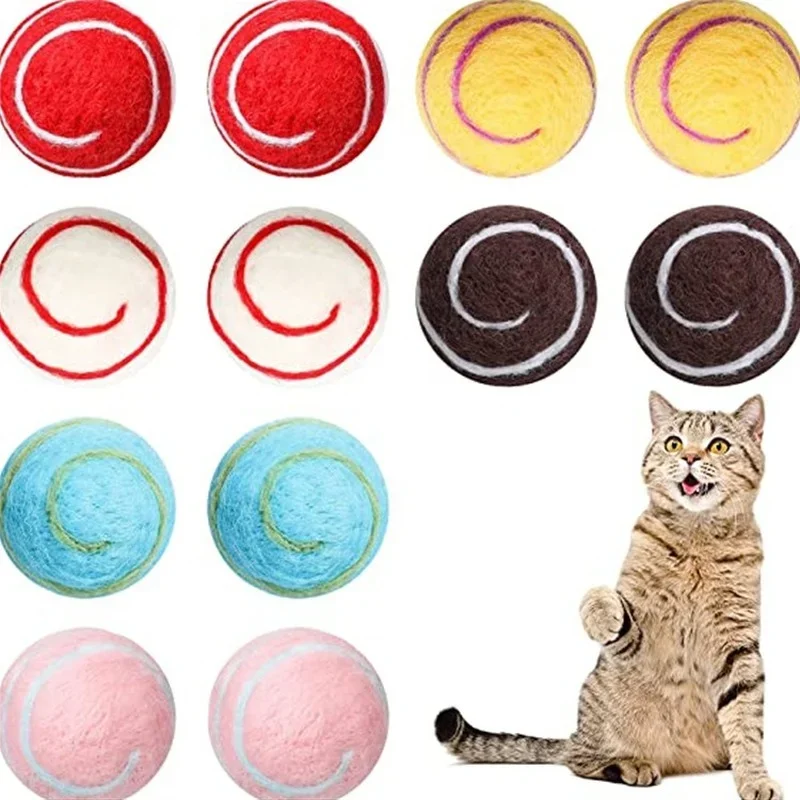 Cat Toys Felt Fabric Ball Interactive Cat Hair Ball Throwing Toy Funny Cat Interactive Toys Pet Dogs Cats Toys Игрушки Для Кошек