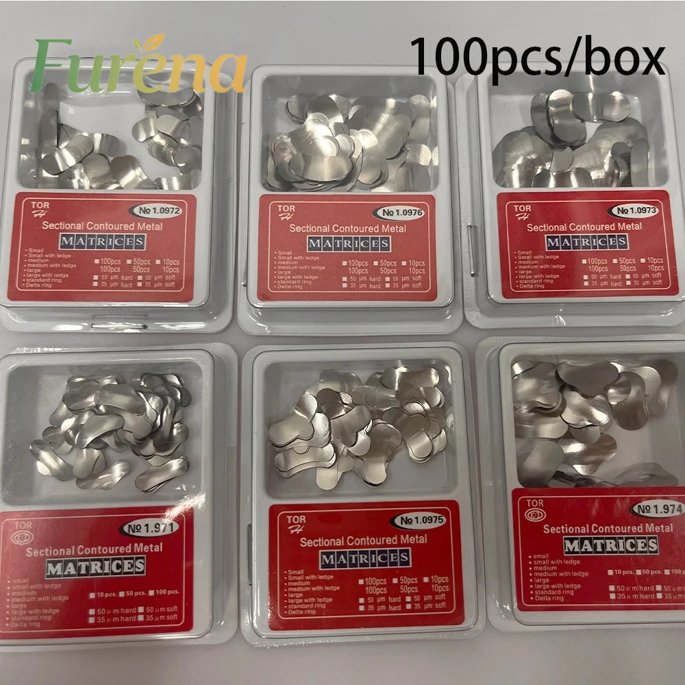 100PCS Dental Sectional Matrix System Palodent V3 Style Band Ring Clamp 3D Wedges Plier Set for Types NO.1.971-1.976