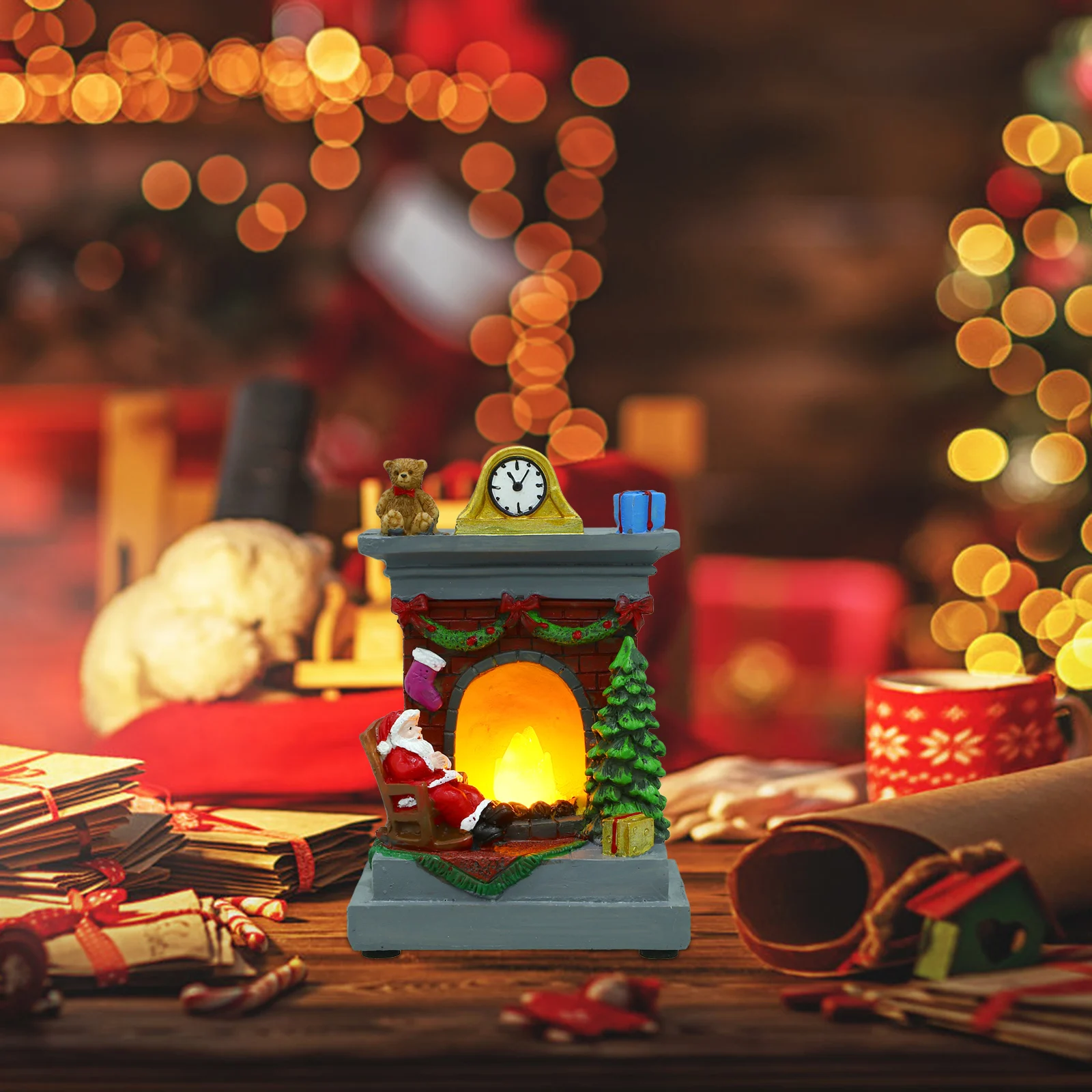 

Glowing Old Man Decoration Lantern Night Light Fireplace Lanterns Festival Table Lamp Lamps for Festive Holiday Lights