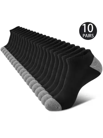 10 Pairs Of Comfortable Breathable Socks Sweat Absorbing Odor Proof Low Cut Solid Color Socks Suitable For Outdoor Activities