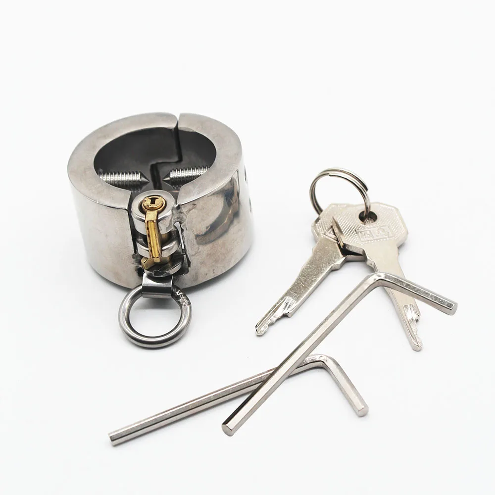 Camilla de bolas de acero inoxidable, dispositivo de jaula de restricción de castidad, anillo Bloqueable, colgante de escroto, retraso de eyaculación, juguete sexual