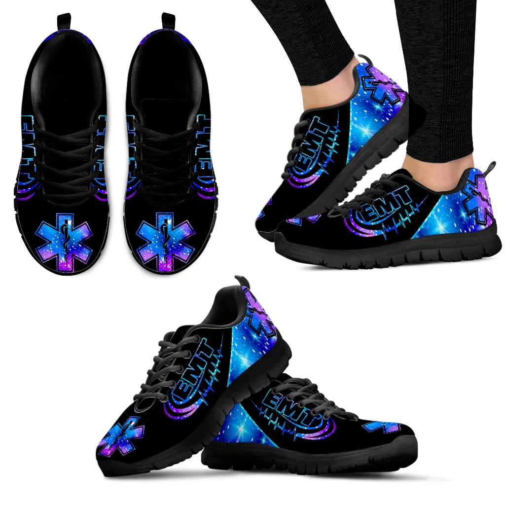 INSTANTARTS Hot Sale Women Lace up Running Sneakers Cool EMT EMS Paramedic Pattern Flat Shoes for Femme Casual Sneakers Zapatos