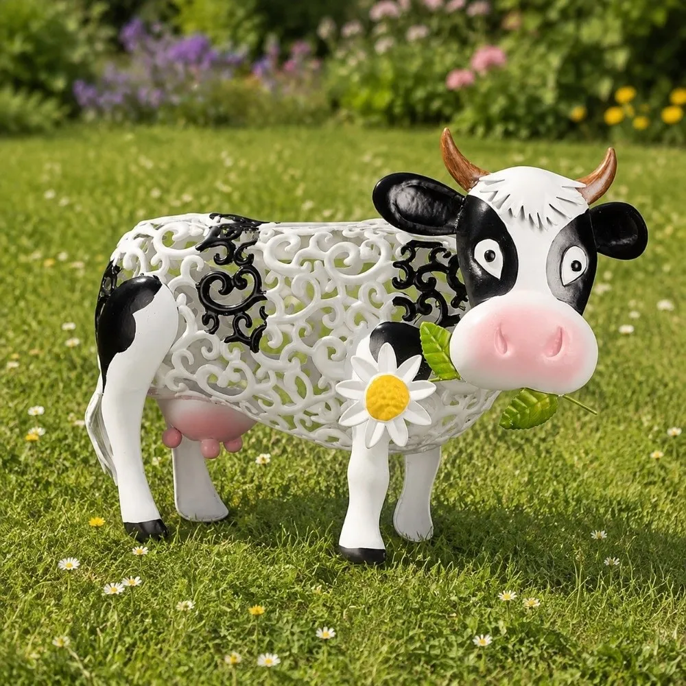 Ornament Animal Shaped Daisy Cow Solar Light Color Changing Garden Decor LED Garden Solar Lamp Landscaping Lights Garden