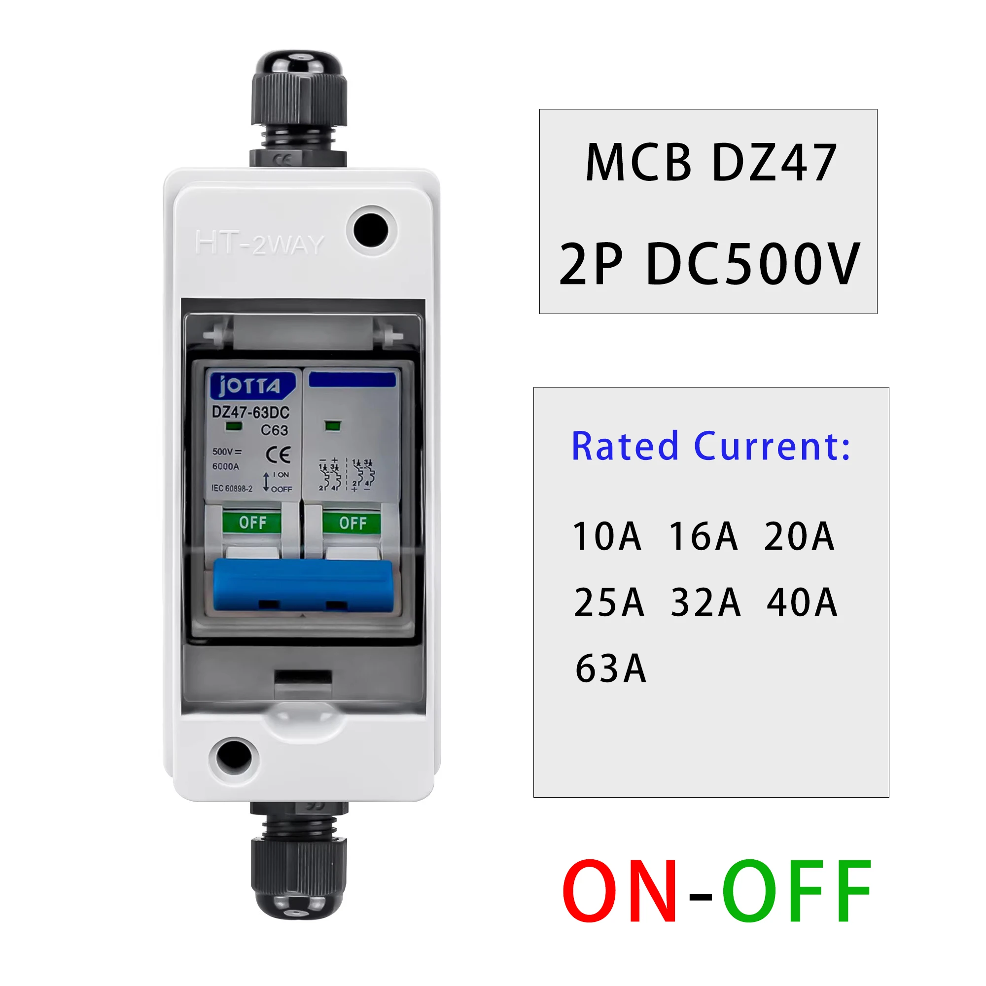 Mcb 2P DC500V 10A 1…