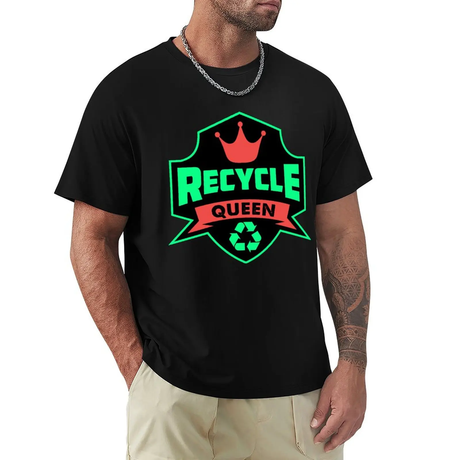 Recycle Queen Recycling Go Green Environmental Waste Earth Day T-Shirt Dry Fit Running Short Sleeve Top