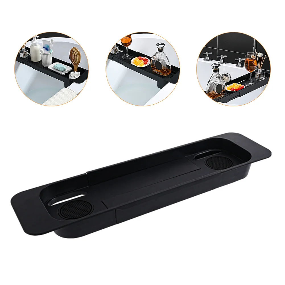 

1Pcs Plastic Bathtub Storage Rack Adjustable Bathtub Tray Holder for Mobile Phone Tablet Book Bathroom Storage Organizer