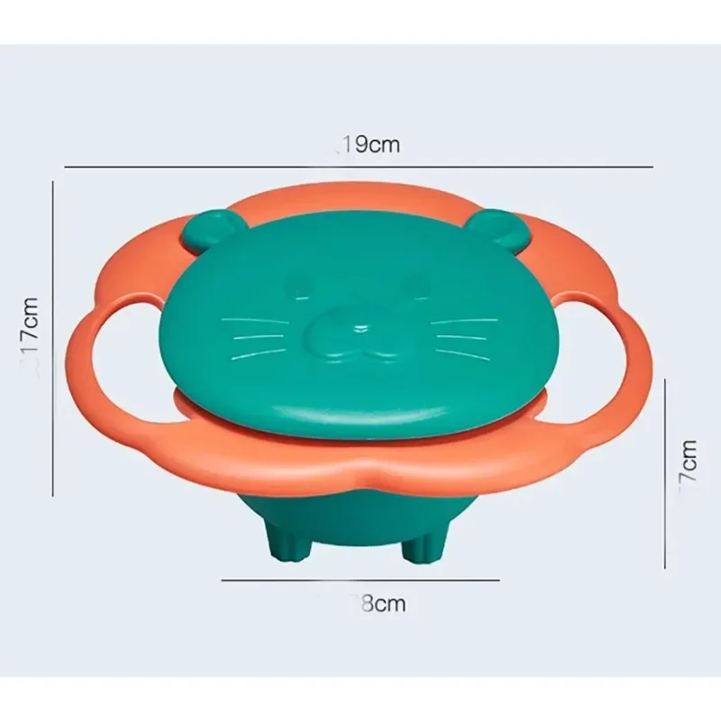 360 Degree Rotating Children's Tableware Anti Spill Anti Drop Baby's Complementary Food Dishes Toddler Dinner Plate