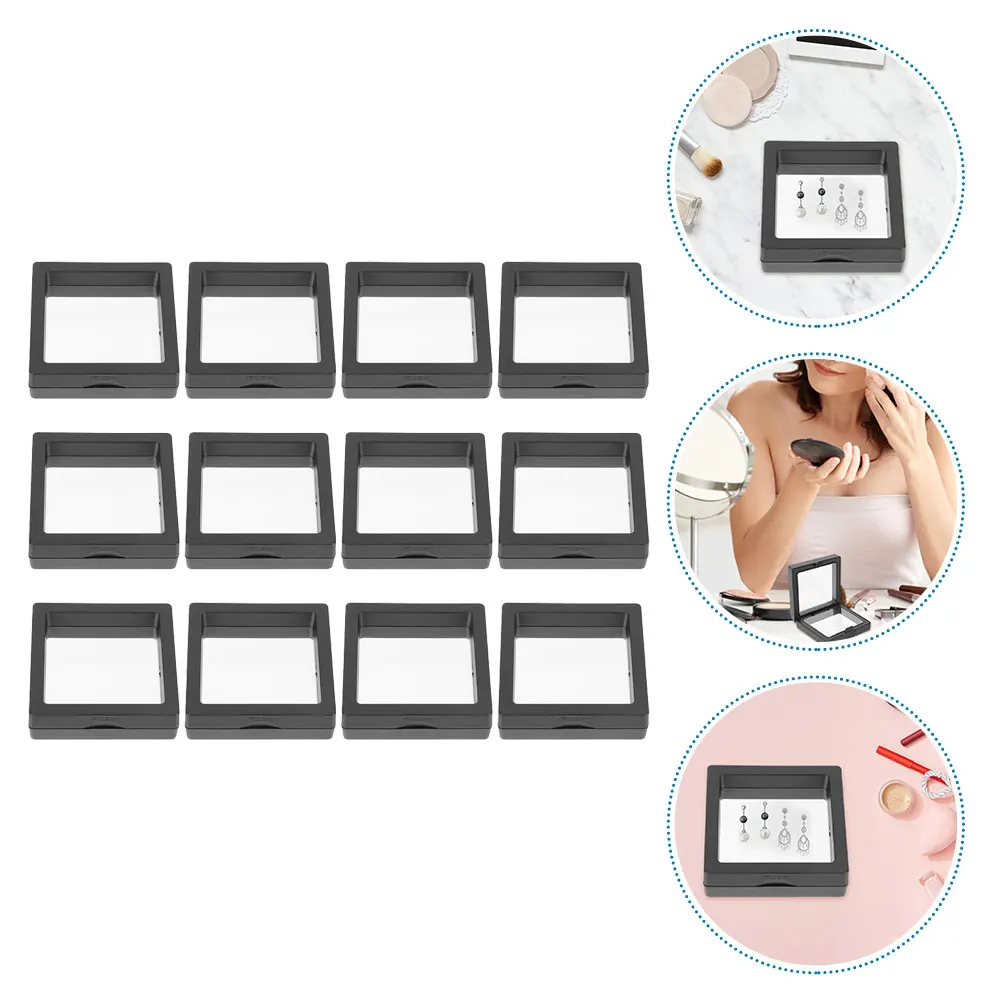 

20 Pcs Square Jewelry Storage Box Travel Cases for Women Lady Display Stand Plastic Miss