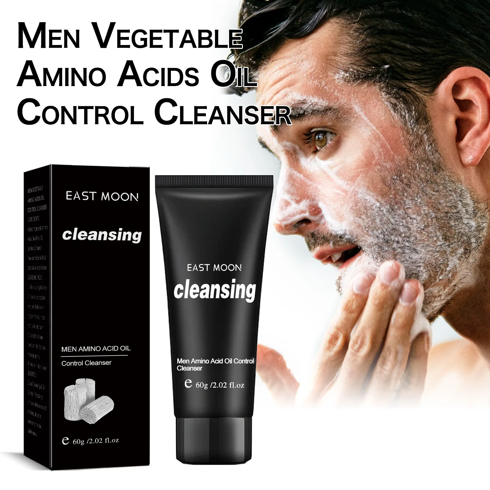 Men Facial Cleanser Anti Acne Scars Oil Control Shrink Pores Exfoliating Hydrating Deep Cleansing Refreshing Whitening Face Wash